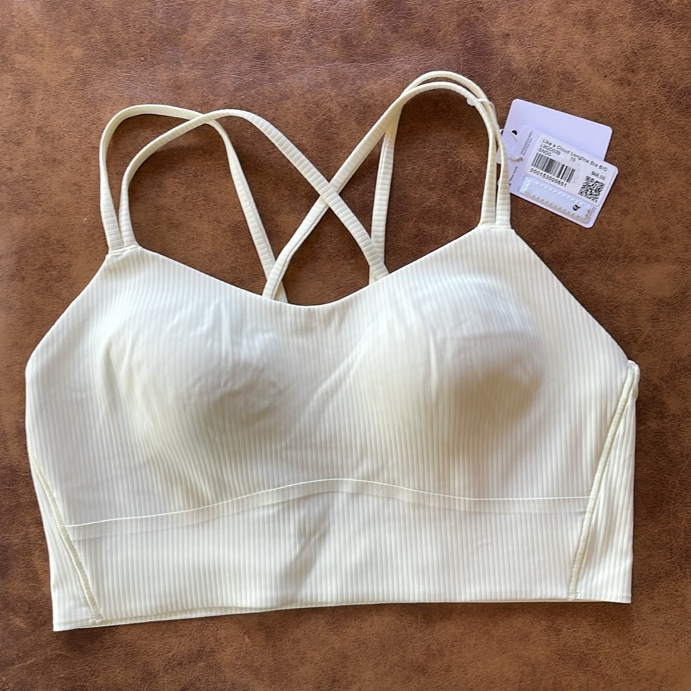 NWT Lululemon Like a Cloud Ribbed Longline Bra sz 10 B / C Cup Sundance